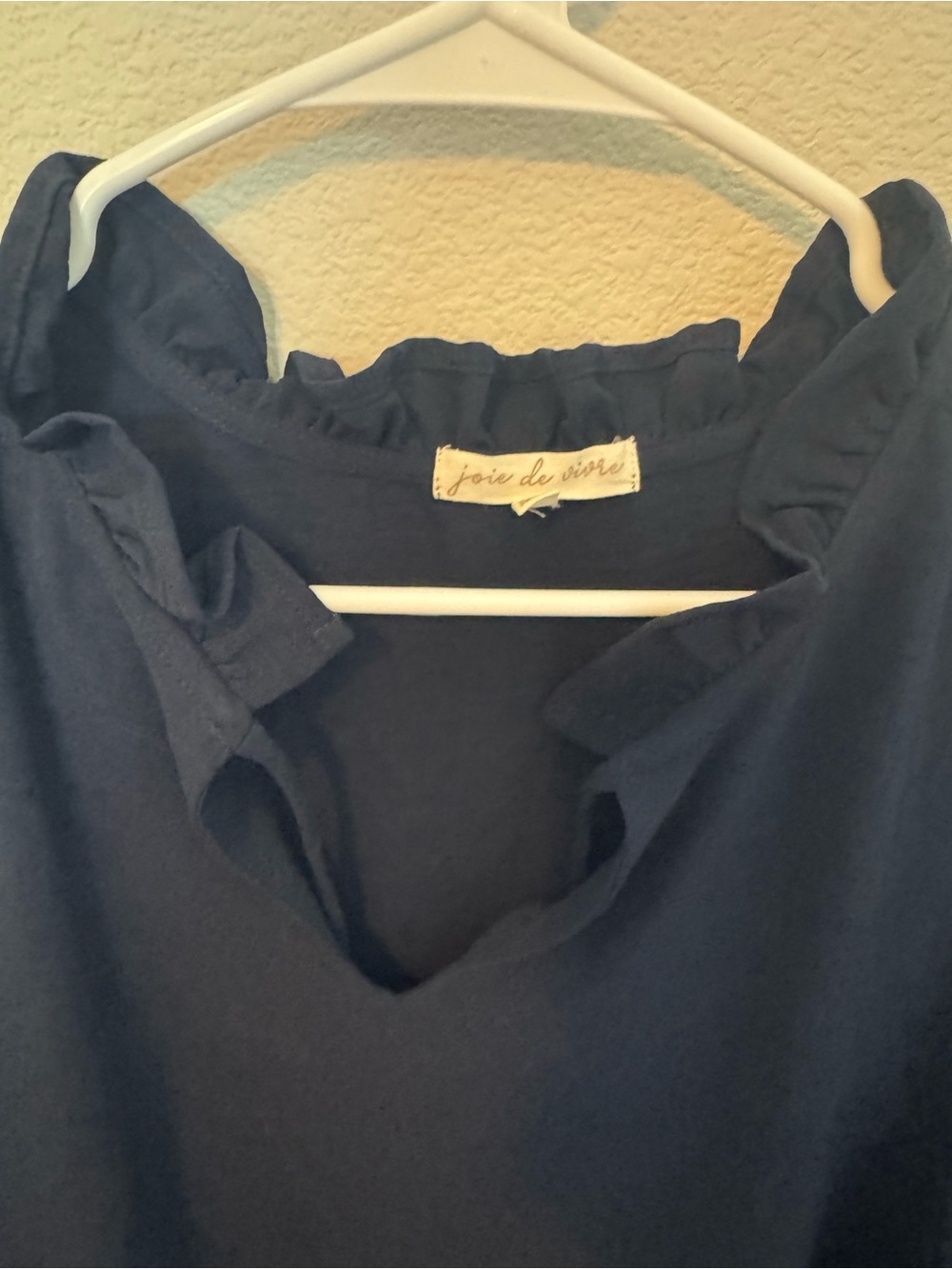 Navy Ruffle Detail Midi Dress - Picture 2 of 3